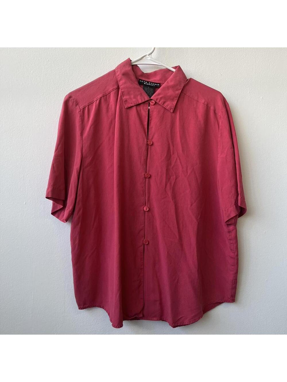 100% silk seta studio button up blouse